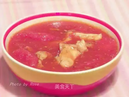 Chicken slices with tomato