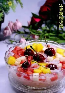Cold shrimp with ice fruit kudzu powder