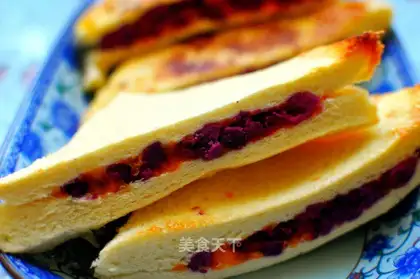 Purple potato cheese stuffed toast