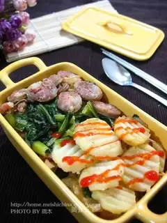 Braised rice with sausage and potato