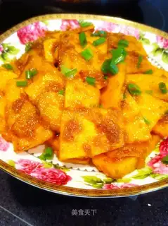 stir-fried pumpkin with salted egg yolk