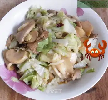 stir-fried cabbage with mushroom