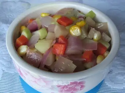 stir-fried diced vegetables