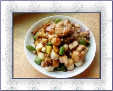 Braised bullfrog with green onions