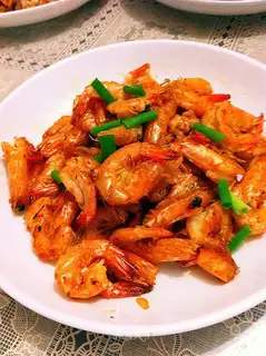 Pan-fried prawns