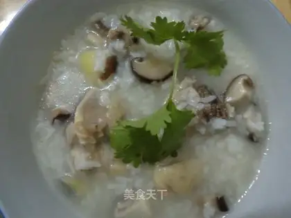 Smooth mushroom chicken porridge