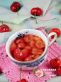 Cherry syrup water