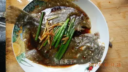 Steamed turbot