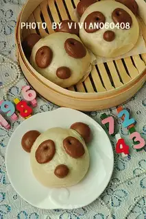 Panda bean paste bun
