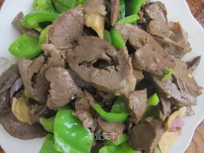 stir-fried pork heart with green pepper