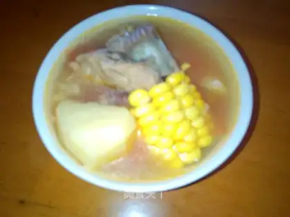Tomato, potato and corn soup