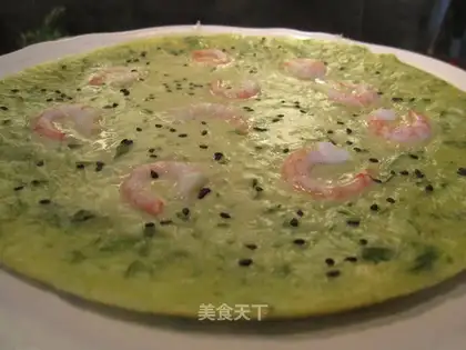 Shrimp and cucumber egg cake