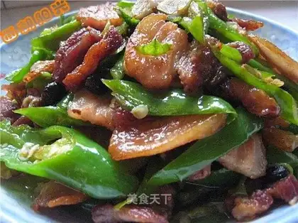 stir-fried pork with green pepper
