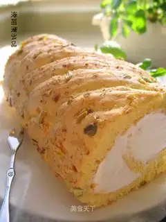 Coconut sponge cake roll