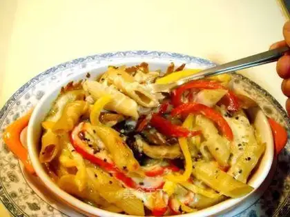 Milk baked mushroom macaroni