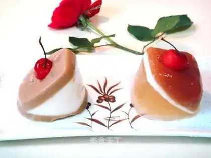Cherry and osmanthus pudding