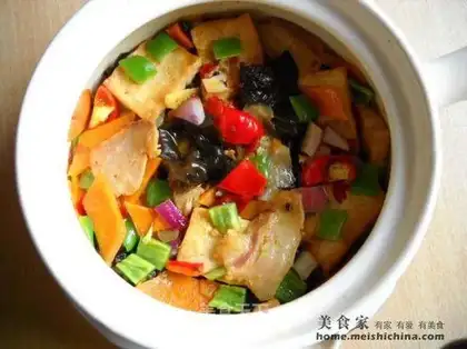 cured meat casserole tofu