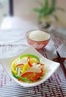 Colorful white gourd shredded