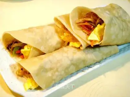 Pancake rolls and assorted dishes