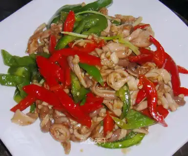 stir-fried tripe with double pepper