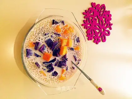 Mango, purple potato and sago