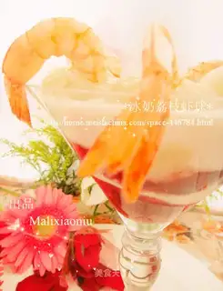 Iced milk lychee shrimp balls