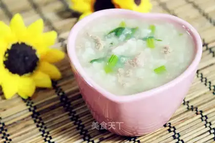Beef and spinach porridge
