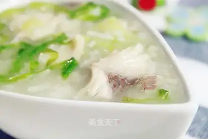 lettuce and fish fillet porridge