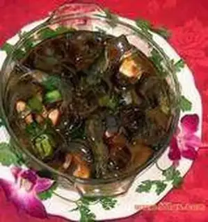 Preserved egg with cilantro