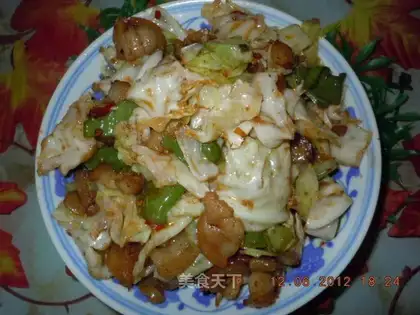 Green pepper and lotus white cooked pork
