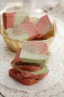 Colorful three-colored toast