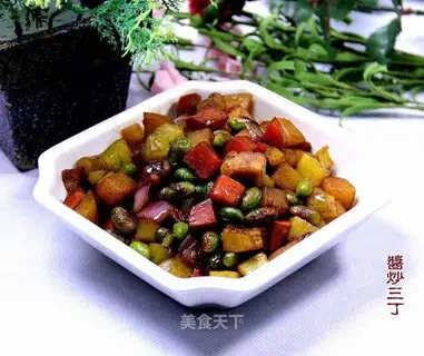 stir-fried three dices with soy sauce