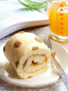 Policy-dotted pineapple cake roll