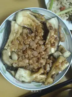Dried pork mixed with eggplant