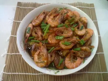 Braised prawns
