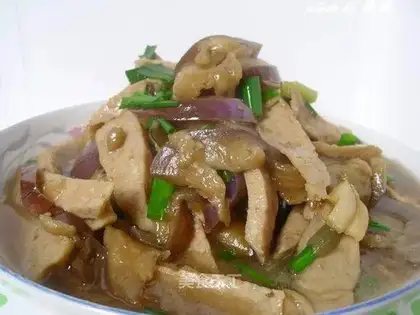 Braised purple eggplant with meat pie