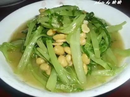 Stir-fried water cabbage with bean paste in Puning