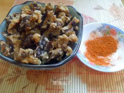 Dry fried mushrooms