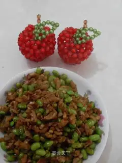 stir-fried dried radish with edamame
