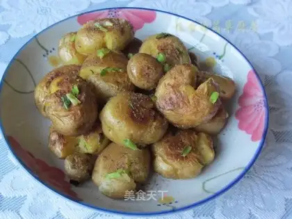 Beat potatoes with pepper and salt