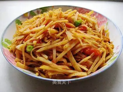 stir-fried tomatoes with shredded potatoes
