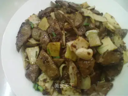 fried pork liver in sauce