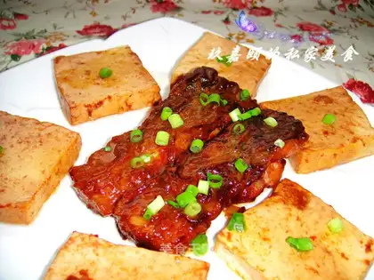Cooking fish steak and tofu