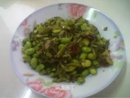 stir-fried edame with cabbage