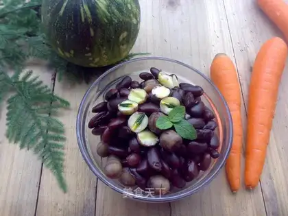 Chicken soup and beans