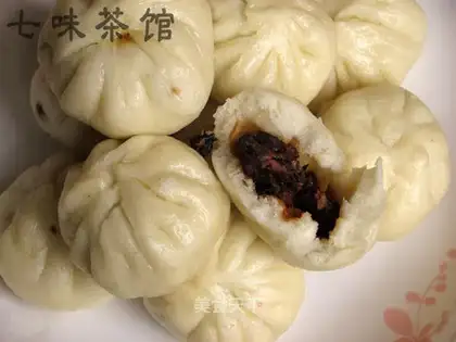 Plum and meat buns