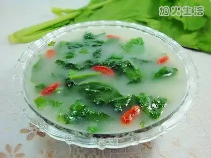 Green rice soup