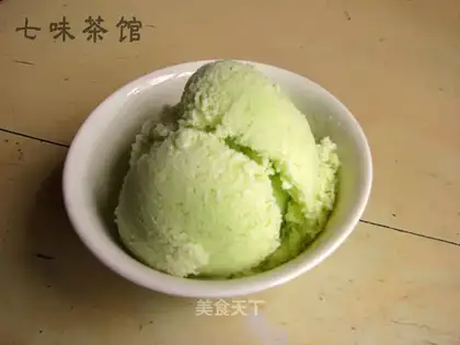 Homemade cucumber ice cream