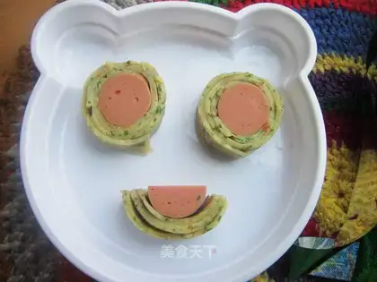 Eggcake and sausage