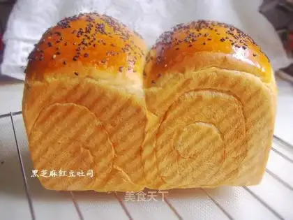 Black Sesame Maple Red Bean toast